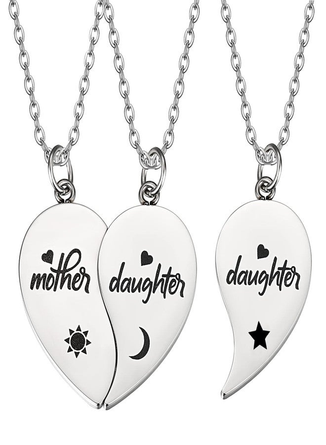 Yonhon Mother Daughter Necklace Set for 3, Mom Daughter Matching Necklace for 3 - Image 1