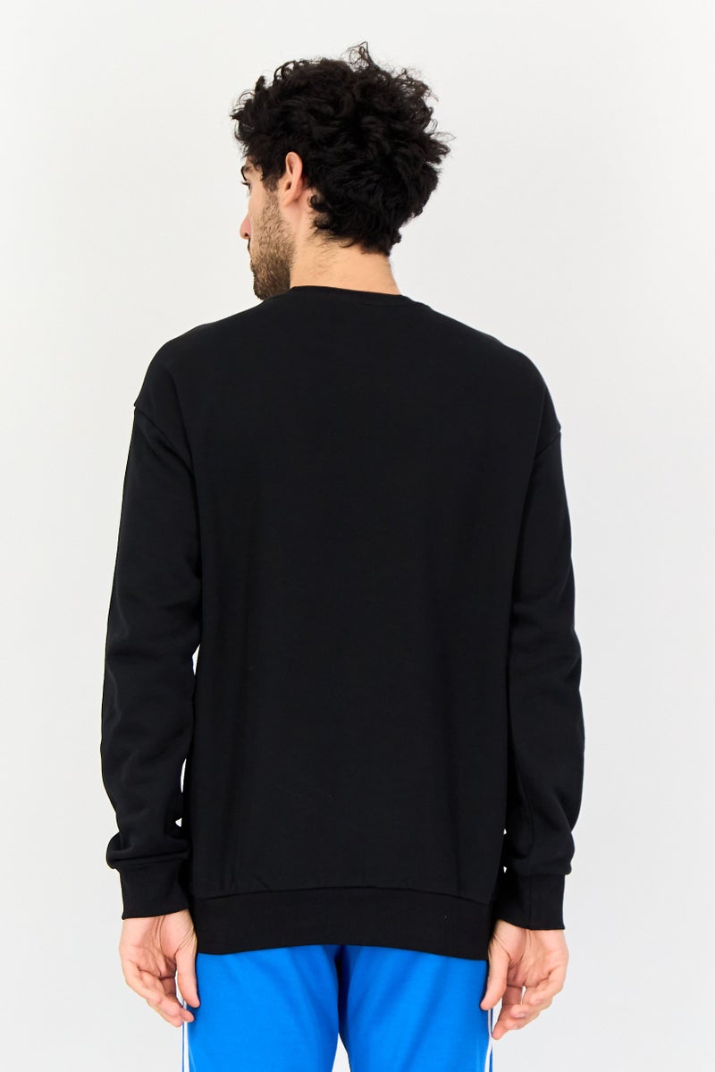 Reebok سويت شيرت رياضي للرجال بأكمام طويلة، خارجي، أسود - Image 2