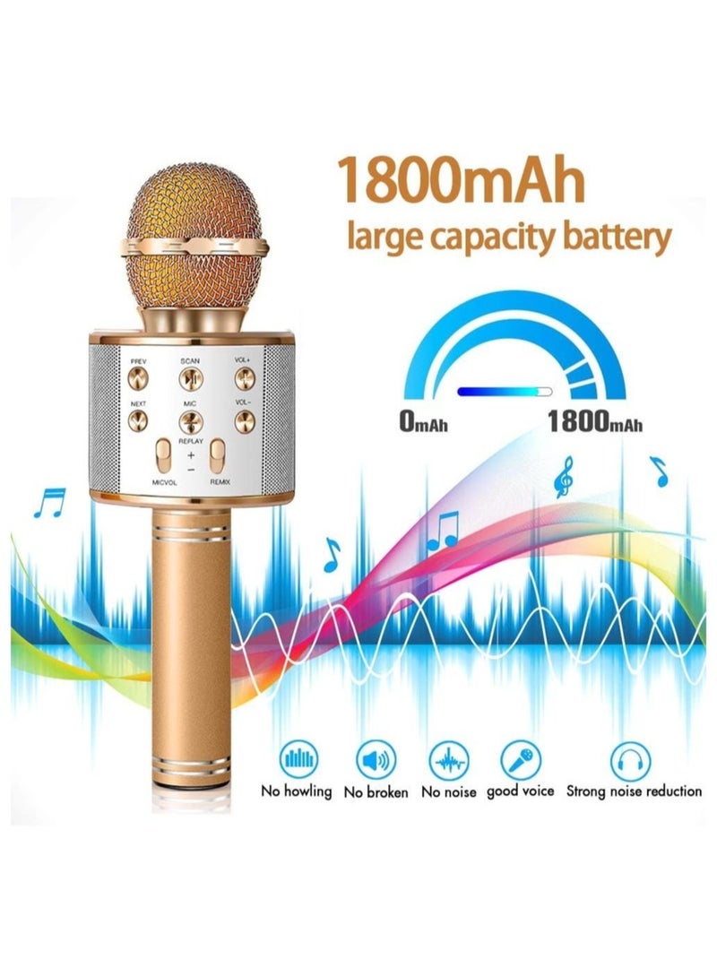 Wireless Bluetooth Karaoke Microphone Machine,Portable Handheld Karaoke Bluetooth Handheld Karaoke Speaker Player Machine for Kids Adults Home KTV Party for Android/Iphone/Ipad/Pc Girl Boy - Image 3