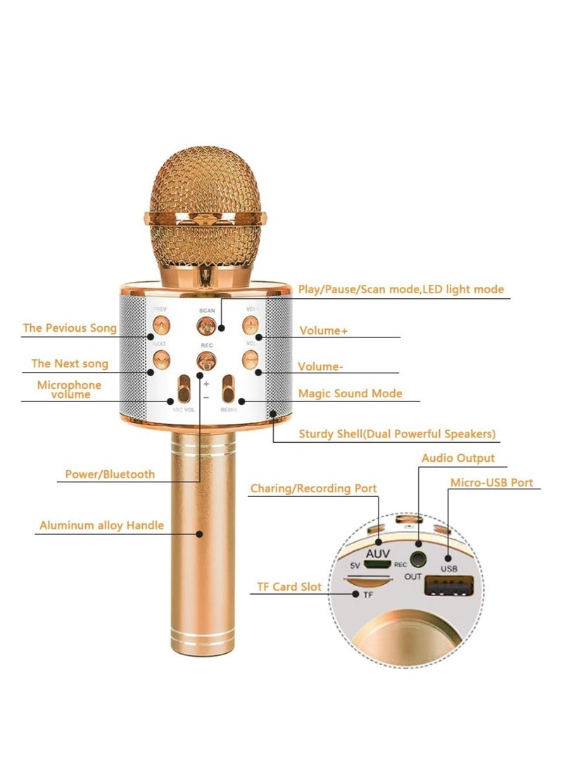 Wireless Bluetooth Karaoke Microphone Machine,Portable Handheld Karaoke Bluetooth Handheld Karaoke Speaker Player Machine for Kids Adults Home KTV Party for Android/Iphone/Ipad/Pc Girl Boy - Image 2