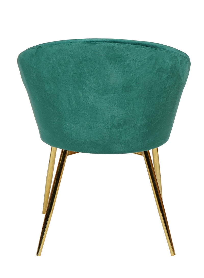 Ripple FURNITURE كرسي طعام بأرجل ذهبية بشكل دائري من المخمل لصالون الطعام وغرفة النوم - Image 5