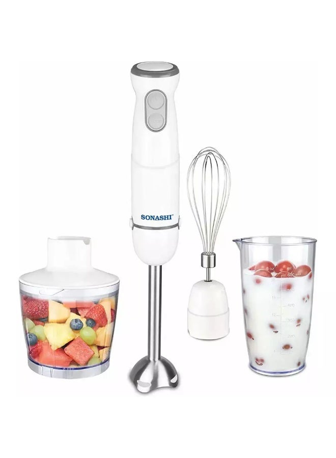 Sonashi 4in1 Hand Blender with Detachable Blender Rod and Large Chopper- SHB-184JCW SHB-184JCW White - Image 1