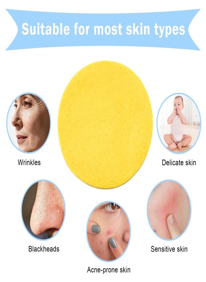 Quacc 48 PCS Compressed Facial Sponges 4 Colors Soft Facial Cleaning Sponge for Face Cleansing, Exfoliating, Makeup Removall (Yellow, Pink, Purple, Blue) - Image 3