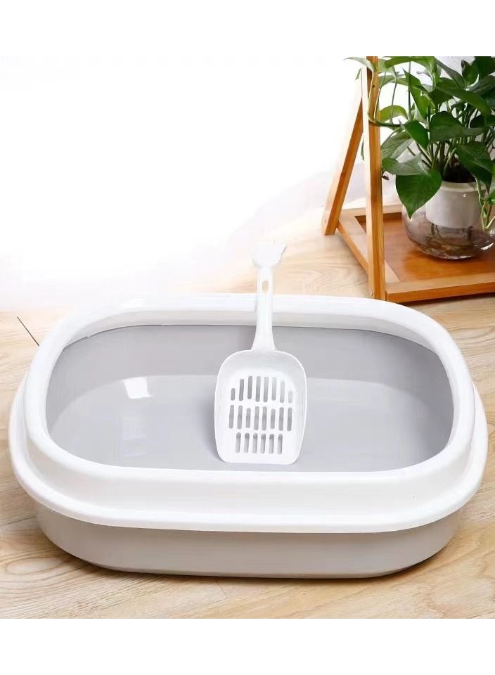 Generic TaoTaoPets Cat Litter Box, Large Size With High Sides 47cm x 39cm x 13cm, Pvc Cat Litter Scooper .(Blue)  - Image 3
