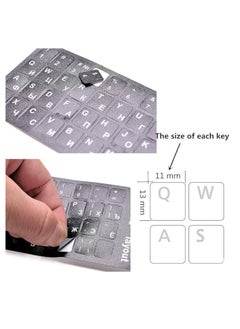Meetion 1 Piece Dustproof Waterproof Strong Viscosity English Russian Keyboard Layout Sticker for Laptop PC (White)  - Image 4