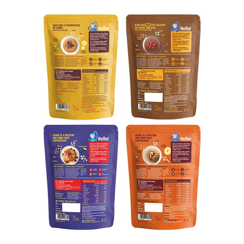 Slurrp Farm Millet Pancake Mix Combo | Banana Choco Chip, Chocolate, Blueberry & Classic | High Protein Breakfast for Kids & Adults | No Maida, No Refined Sugar | 5.29 Oz (Pack of 4) - Image 5