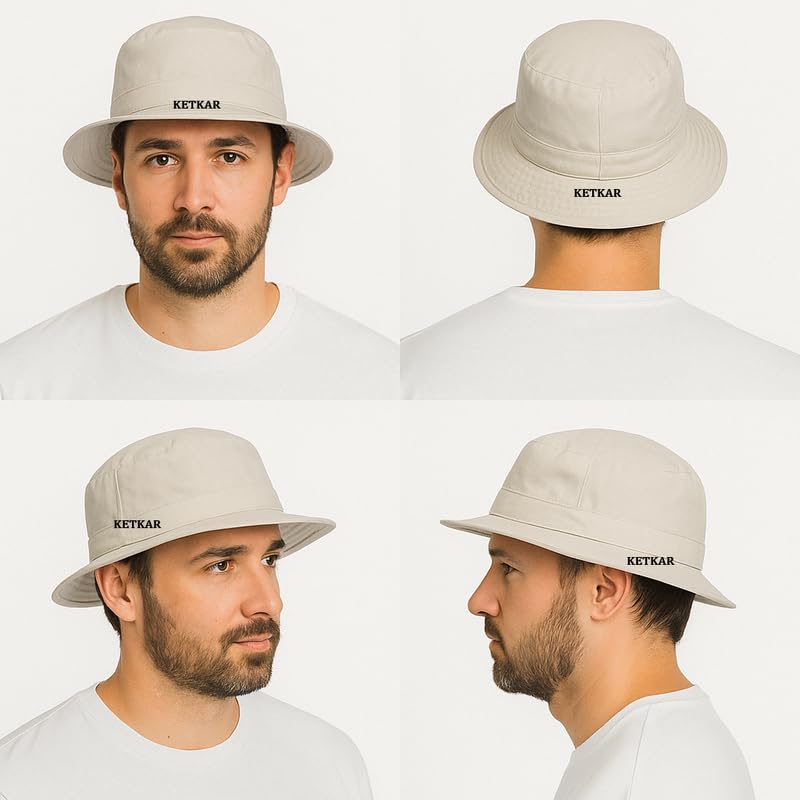KETKAR Cricket Umpire Hat for Men | Cotton Wide Brim Sun Cap | Free Size | Outdoor & Sports Use_White - Image 5
