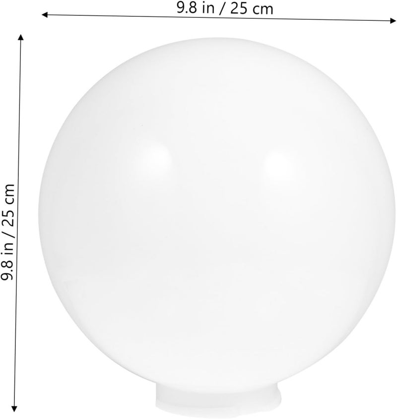 Garneck Acrylic Milk White Globe Lamp Shade Outdoor Lamp Cover Replacement for Wall Lanterns Post Light Fixtures Softens Light Eye Protection - Image 2