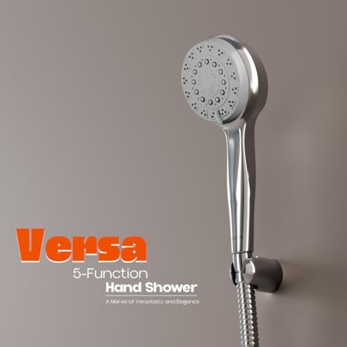 Lorazzo Versa 5-Function Hand Shower for Bathroom | 5-Mode Water Flow | Complete Set with 1.5 meter SS 304 Hose Pipe and Wall Hook | 1-Year Lorazzo Limited Warranty - Image 2