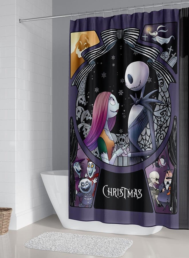 دي دي أس-دودز طقم ستائر حمام للأطفال من دي دي إس-ديودز مكون من 4 قطع، بتصميم عيد الميلاد، مع 12 خطاف ستارة، مقاوم للماء، مقاس 71 × 71 بوصة (D1). - Image 2