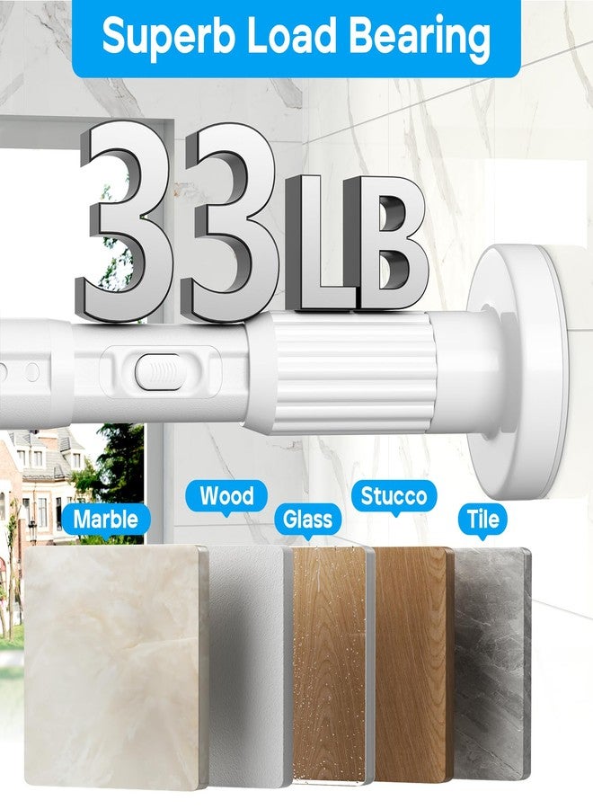 ZipGlo Tension Curtain Rod 40-120in White Adjustable Curtain Rod No Drilling Heavy Duty Tension Rods for Bathroom Living Room Divider Outdoor Patio - Image 5