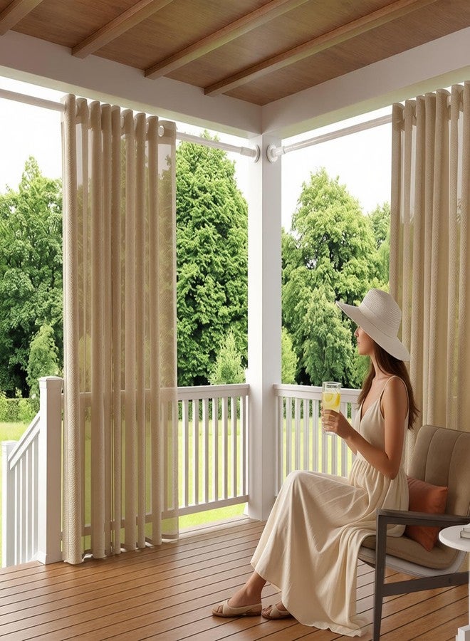 ZipGlo Tension Curtain Rod 40-120in White Adjustable Curtain Rod No Drilling Heavy Duty Tension Rods for Bathroom Living Room Divider Outdoor Patio - Image 2