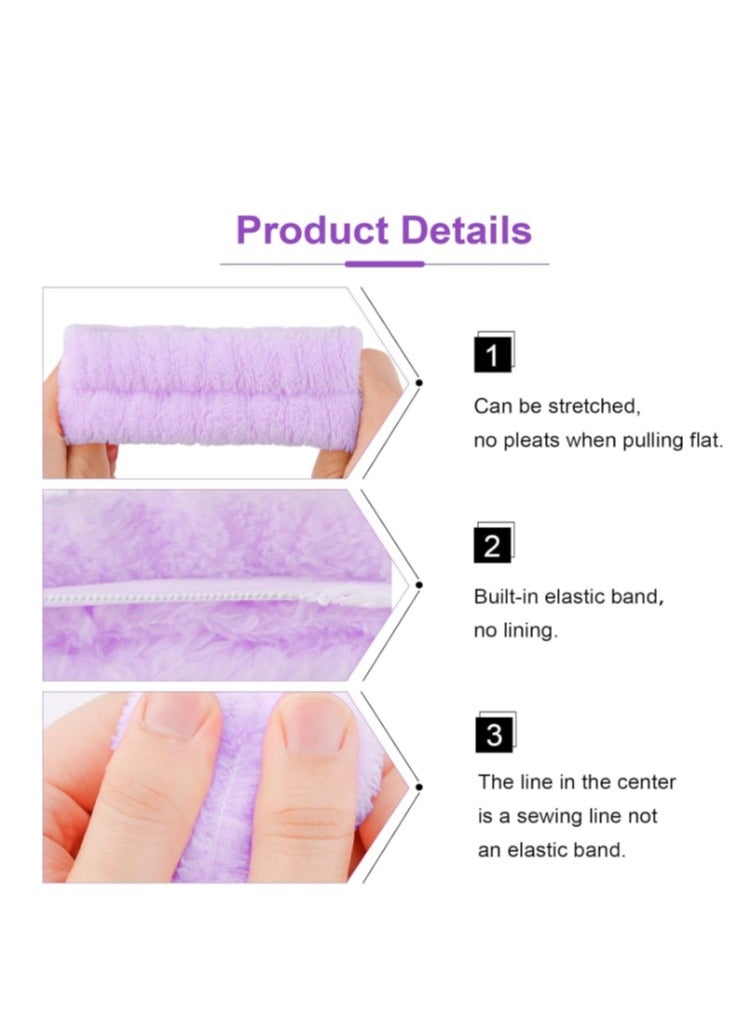 OASIS-TH Set 6 of  Pack Headband Wristband Skincare and Makeup Headbands Puffy Soft Skin Care Headband for Washing Face Trendy Hair Accessories Gifts for Women Girls - Image 5