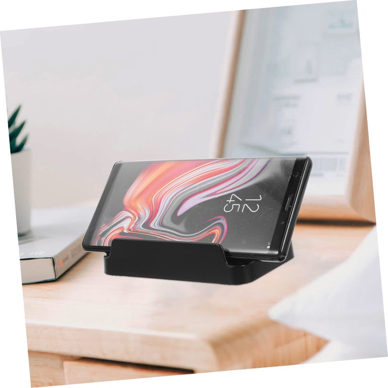 Black Desktop Phone Stand Holder Adjustable Angle Compatible with Smartphones and Tablets - Image 5