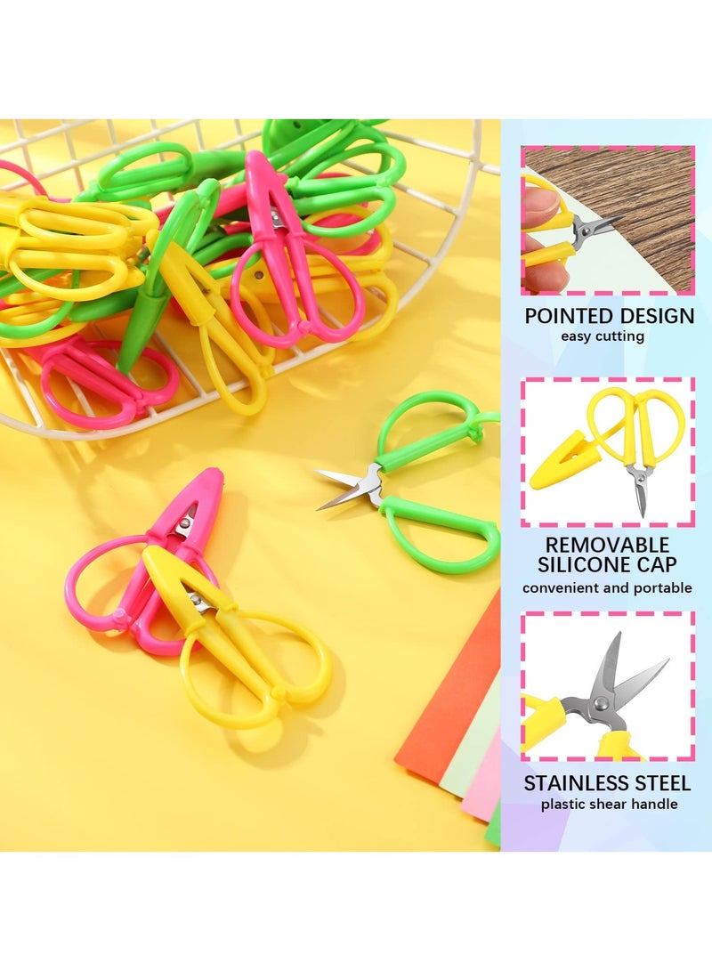 SOLARAE Kids Scissors, Mini Scissors, Colorful Travel Scissors, Children Blunt Tip Safety Scissors Plastic Handle Craft Scissors for Scrapbooking Art DIY Craft Students School Teaching Stationery - Image 5