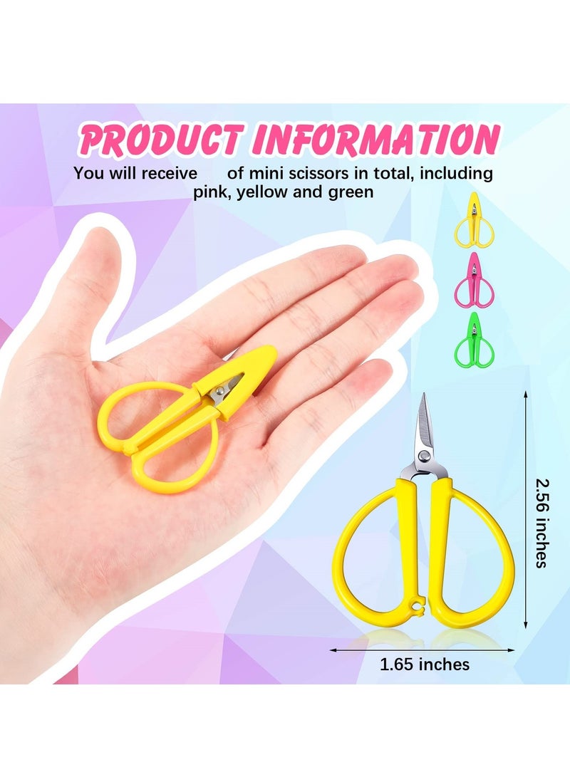 SOLARAE Kids Scissors, Mini Scissors, Colorful Travel Scissors, Children Blunt Tip Safety Scissors Plastic Handle Craft Scissors for Scrapbooking Art DIY Craft Students School Teaching Stationery - Image 2