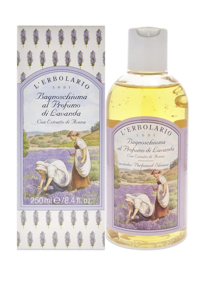 L'Erbolario L'Erbolario - Lavender Perfumed Shower Gel - Infused with extract of Oats - Soft Caress for Relaxing Bath - Leaves Skin Silky and Velvety Soft - Aromatic, Floral Fragrance, 8.4 oz - Image 1