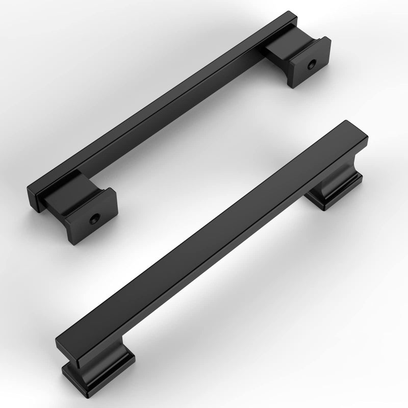 Amerdeco 10 Pack Matte Black Cabinet Pulls 5 Inch(128mm) Hole Centers Kitchen Cabinet Handles Cabinet Hardware Kitchen Handles for Cabinets Cupboard Handles Drawer Pulls ZH00013 - Image 2