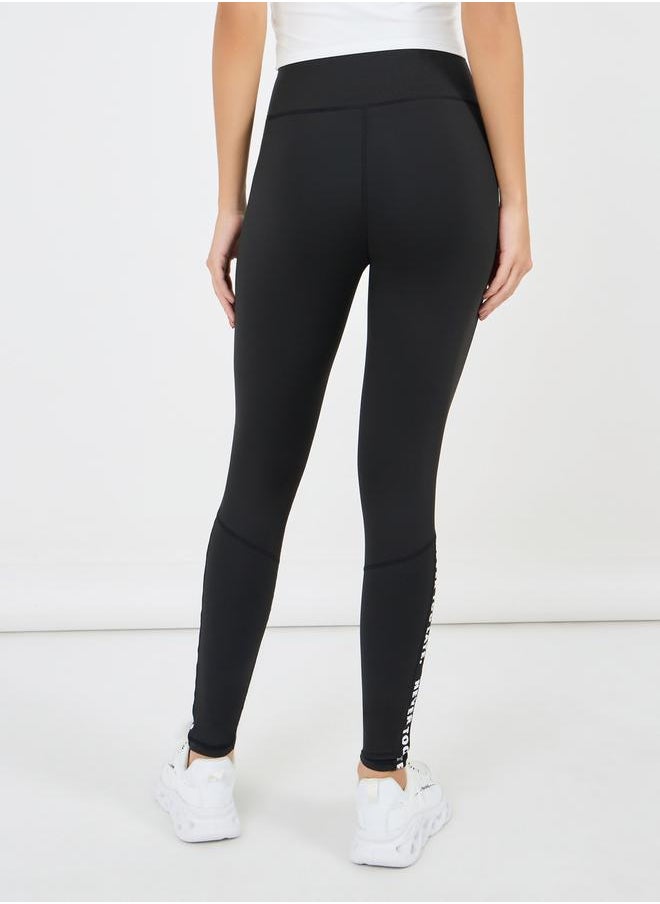 Styli - Dual Text Tapping Detail Full Length Leggings - Image 1