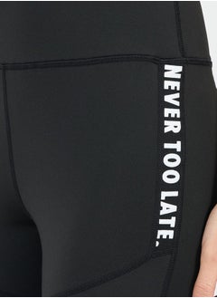 Styli Dual Text Tapping Detail Full Length Leggings  - Image 3