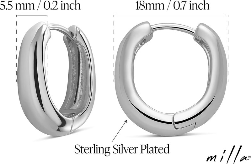MILLA 14k Gold Huggie Earrings or Sterling Silver Huggie Earrings for Women Multipack & Individuals - Ear Huggers Earrings for Women Trendy Y2K Earrings, Preppy Earrings - Lightweight & Hypoallergenic - Image 3