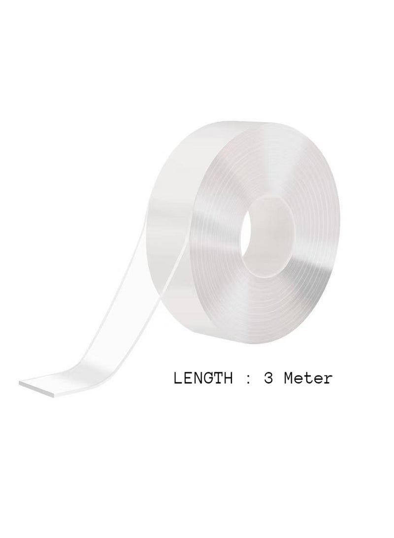 AROAQ Double Sided Tape, Adhesive Strips Removable Mounting Tape, Transparent Waterproof Double Sided Adhesive Monster Tape For Indoor And Outdoor ( Length: 3m, Width: 30mm) - Image 1