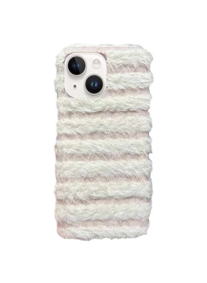 Zaboon Case For iPhone 13 Horizontal Striped Plush TPU Phone Case - Image 1