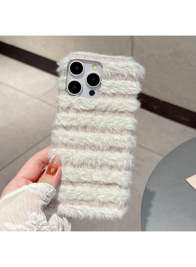 Zaboon Case For iPhone 13 Horizontal Striped Plush TPU Phone Case - Image 2