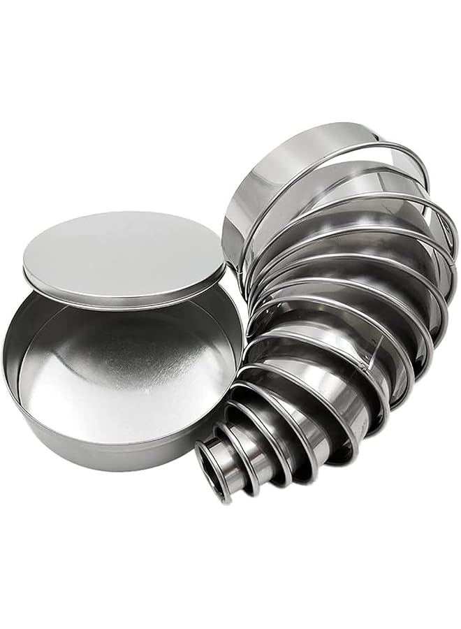 S-TOP Round Cookie Biscuit Cutter Set 12 Circle Pastry Donut Doughnut Cutter Set Round Cookie Cutters Circle Baking Metal Ring Molds - Image 1
