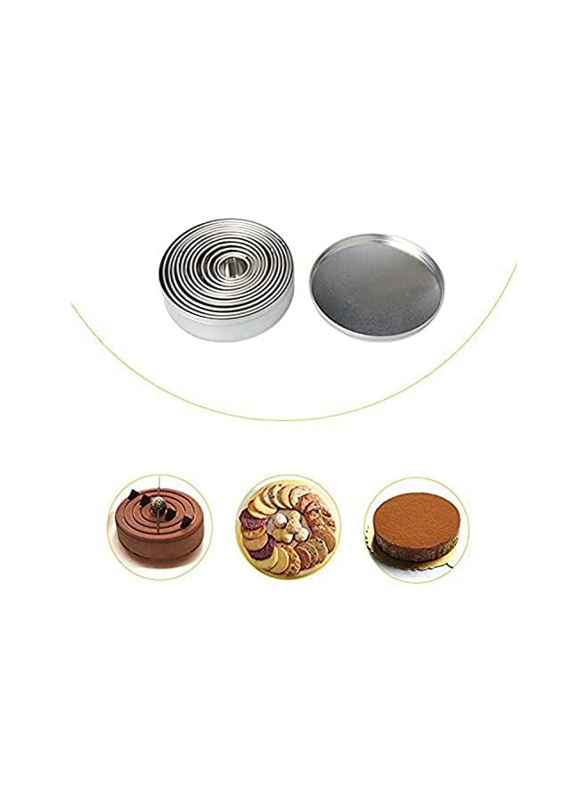 S-TOP Round Cookie Biscuit Cutter Set 12 Circle Pastry Donut Doughnut Cutter Set Round Cookie Cutters Circle Baking Metal Ring Molds - Image 4