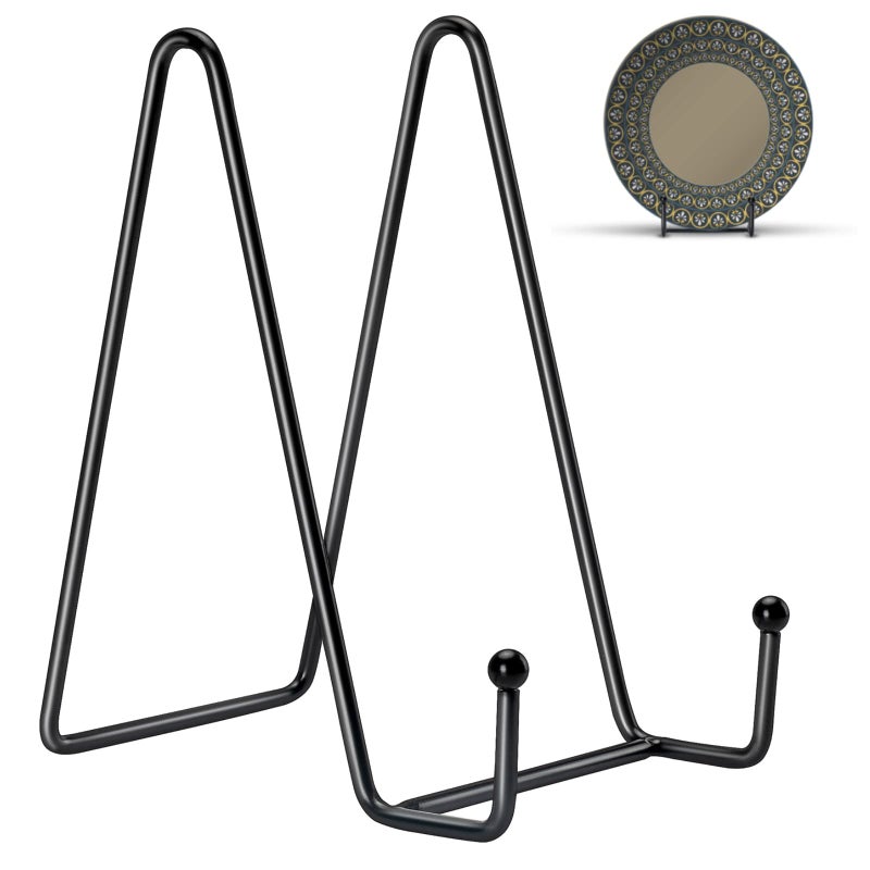 Kruodop 10 Pack Plate Stands for Display 6 Inch Plate Holder Display Stand Metal Frame Holder Stands for Book Pictures Photo Easel Tabletop Art