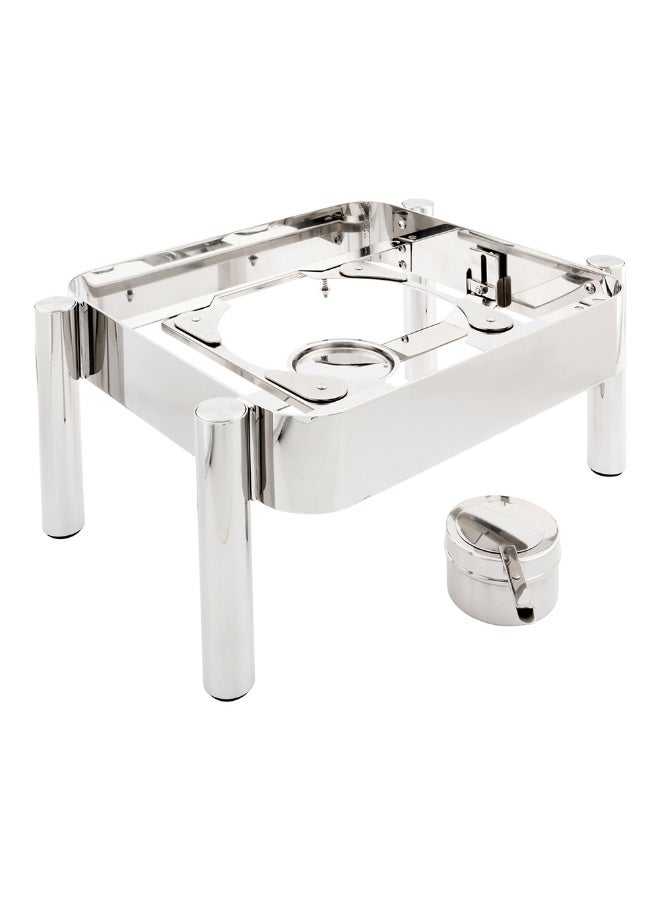 Restaurantware Chafer Frame, Straight Leg - Stainless Steel - Fits Induction Ready 6 Quart Rectangular Chafer Body - Commercial Grade - 1ct Box - Met Lux  - Image 2
