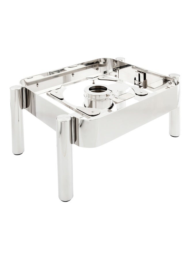 Restaurantware Chafer Frame, Straight Leg - Stainless Steel - Fits Induction Ready 6 Quart Rectangular Chafer Body - Commercial Grade - 1ct Box - Met Lux  - Image 1