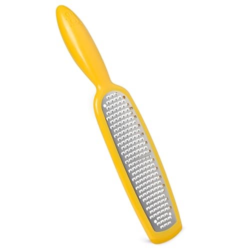 Joie Grate Zester Handheld Grater Ideal for Citrus Hard Cheese Chocolate Cinnamon and Nutmeg Stainless Steel Multiuse Kitchen Tool BPAFree Colors May Vary