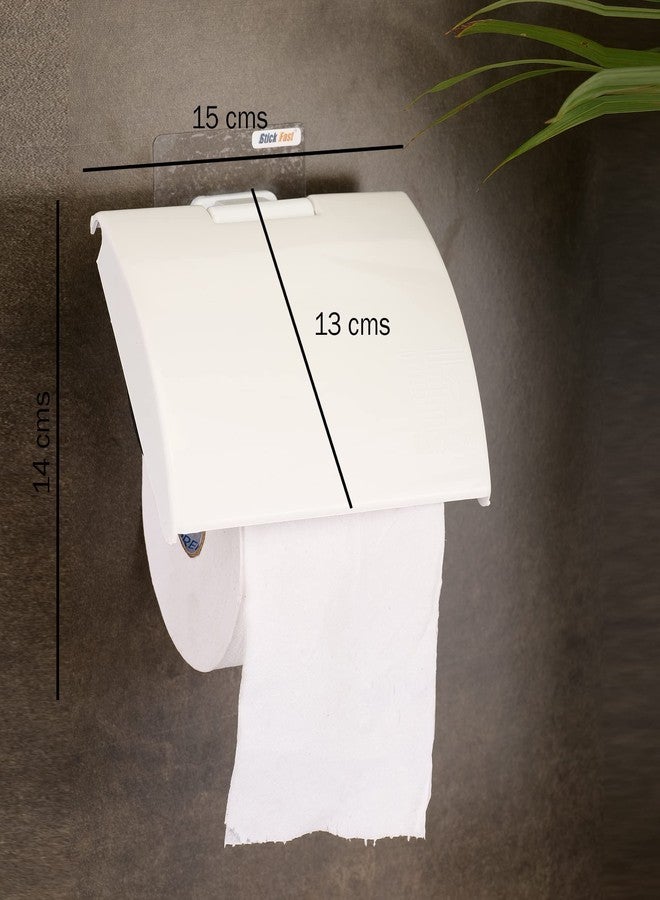 SF - Stick Fast Self-Adhesive Toilet Paper Holder With 3M Sticker For Wall Mount Tissue Paper Roll Dispenser For Kitchen & Bathroom (White) - Image 3