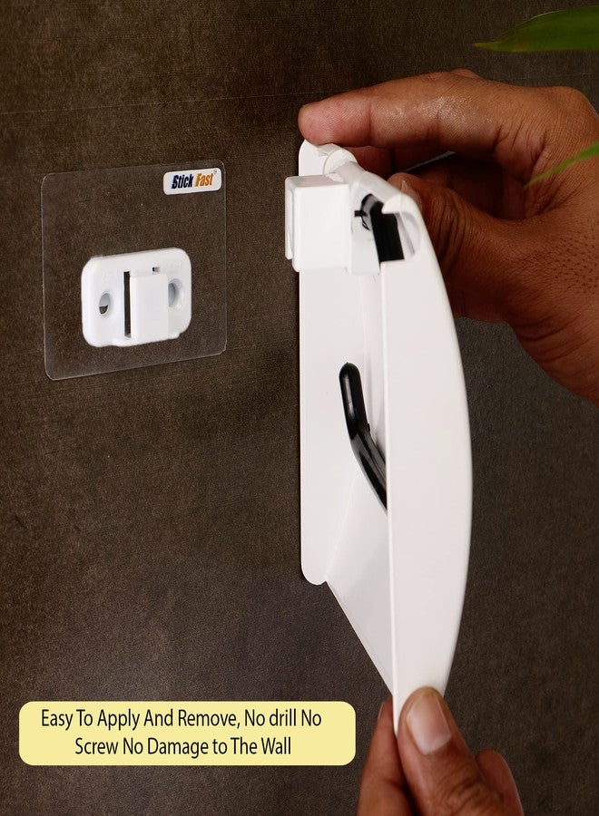 SF - Stick Fast Self-Adhesive Toilet Paper Holder With 3M Sticker For Wall Mount Tissue Paper Roll Dispenser For Kitchen & Bathroom (White) - Image 2