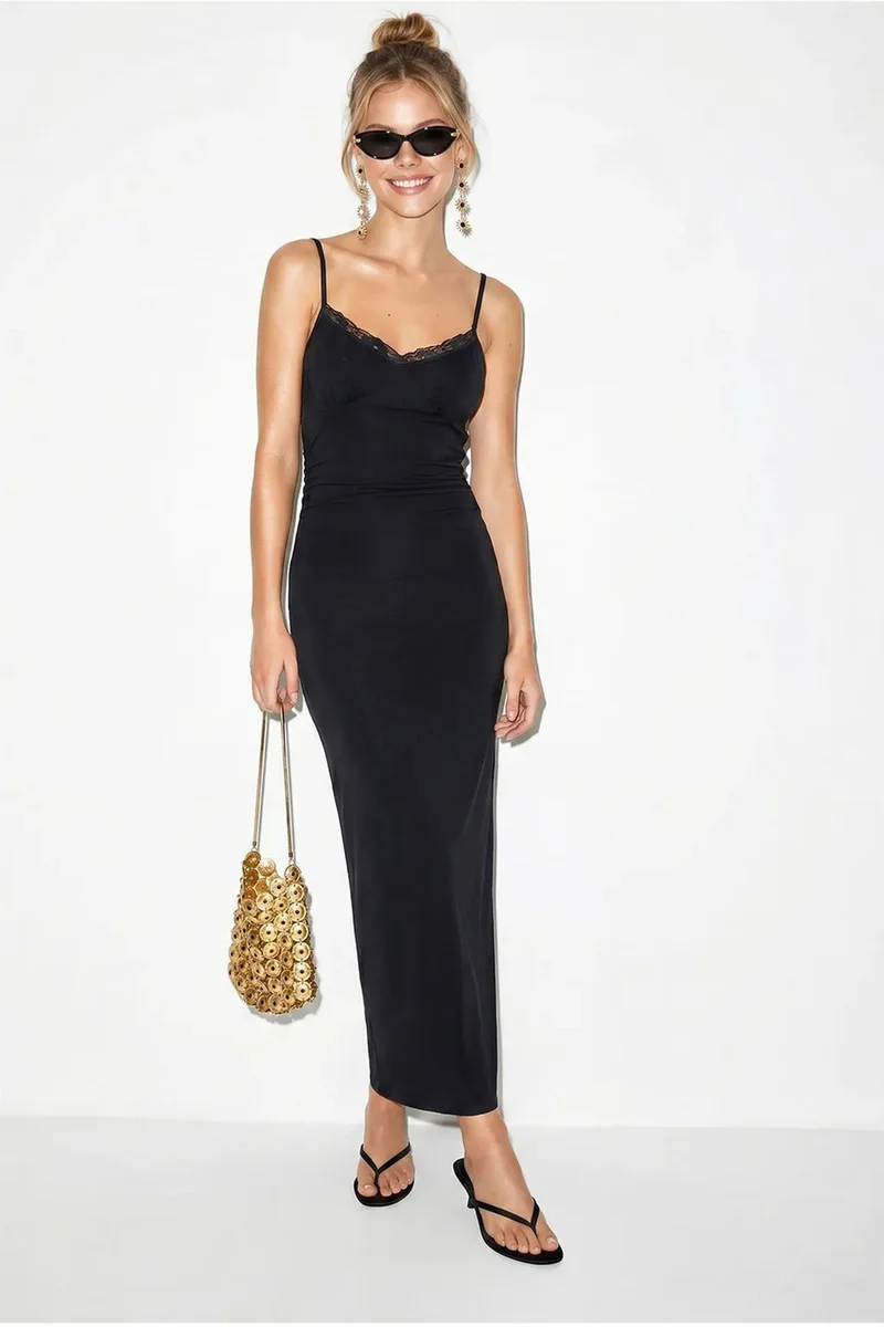 بيانكو لوتشي LUCCI Lace Bodycon Maxi Dress