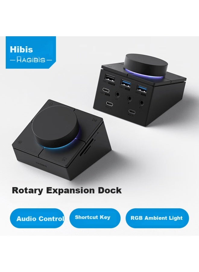 Hagibis K Expansion Dock Desktop Hub Usb Multi-port Adapter For Desktop Computer Macbook Laptop Volume Control Screen Controller Shortcut Hub - Image 1
