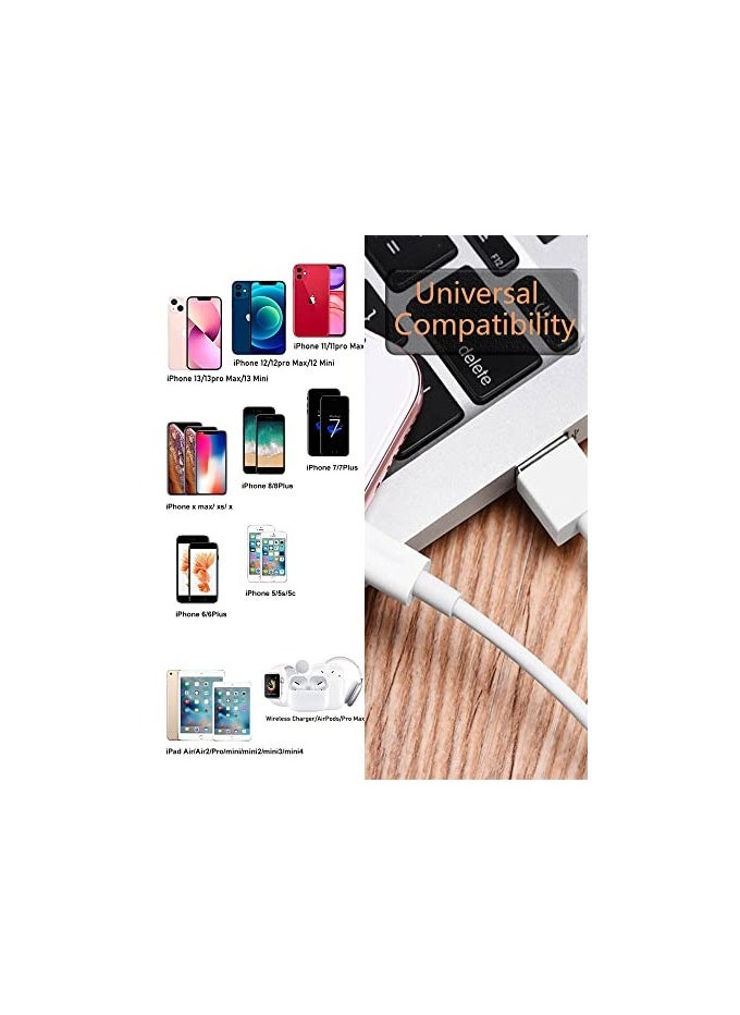 erorex - iPhone Charger Cord 3ft Lightning Cable Fast Charging High Speed Data Sync USB Cable Compatible with iPhone 13/12/11 Pro Max/XS MAX/XR/XS/X/8/7/Plus/6S iPad AirPods - Image 1