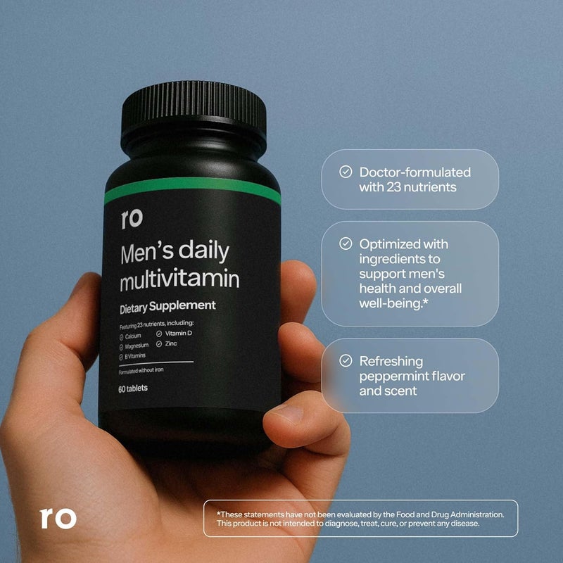 ROMAN Daily Multivitamin for Men  Supports Physical Activity Brain  Heart Health and Immune System with 23 Key Nutrients Including Calcium Magnesium and Zinc  30Day Supply 60 Tablets - Image 2