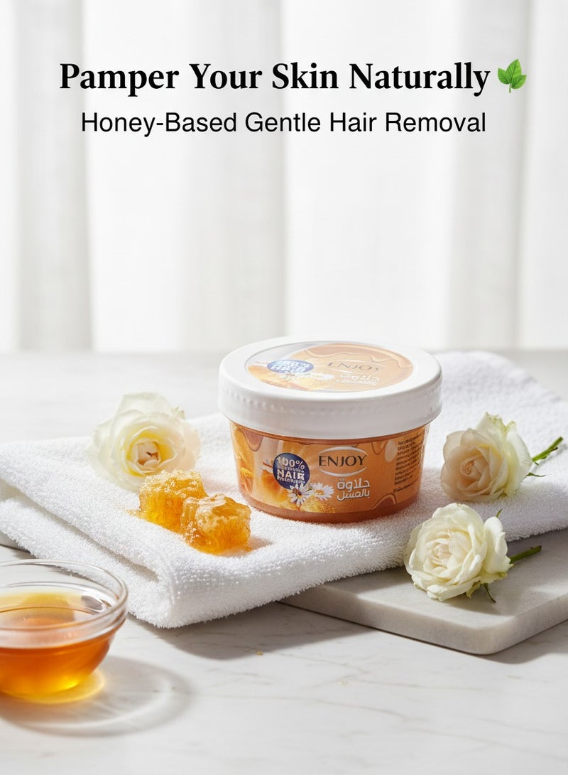 إنجوي حلاوة إزالة الشعر بالعسل – 400 جم | 100% طبيعية | حلاوة سكر بالعسل | لطيفة ومغذية للبشرة | نعومة حريرية طويلة الأمد | بخلاصة العسل الطبيعي المرطب - Image 4
