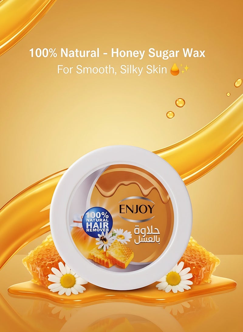ENJOY Hair Remover Paste with Honey – 400g | 100% Natural Sugar Wax | Gentle & Nourishing Hair Removal | Smooth & Silky Skin | Long-Lasting Results | Enriched with Natural Honey Extract - Image 3
