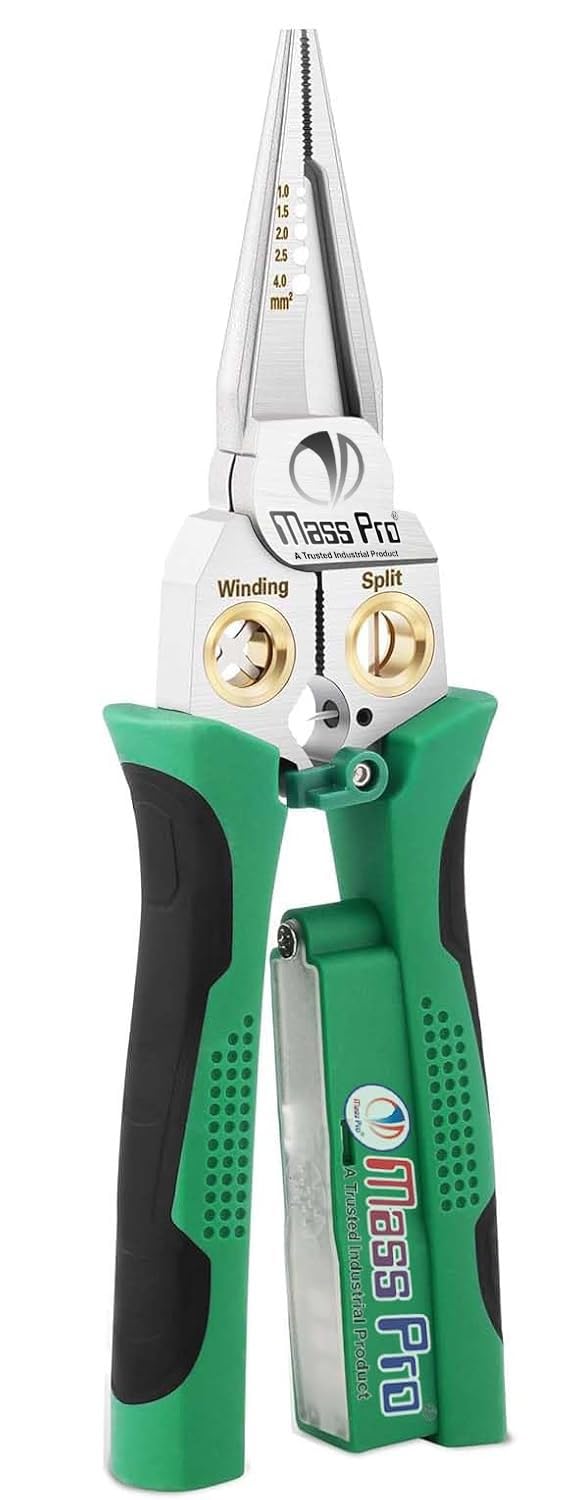 Mass Pro 8 In 1 Wire Stripper, Wire Stripping Tool with Voltage Tester, Cable Cutters with Plier, Crimper, Splitting, Wire Stripper Tool for 10-18 AWG for Electrician Work 111. - Image 1
