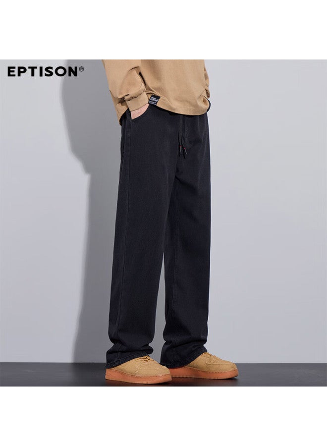 EPTISON Yipin Tiancheng Men'S Straight Wide Leg Jeans Spring Summer Loose Drawstring Elastic Waist Fashion Men'S Pants - Image 2