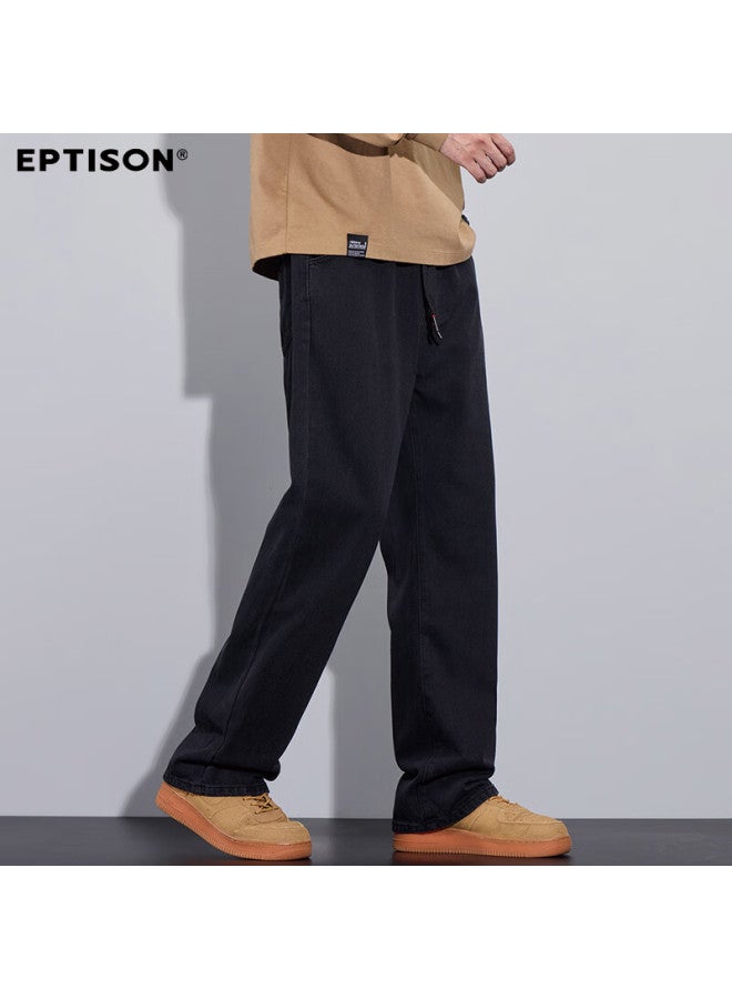 EPTISON Yipin Tiancheng Men'S Straight Wide Leg Jeans Spring Summer Loose Drawstring Elastic Waist Fashion Men'S Pants - Image 4
