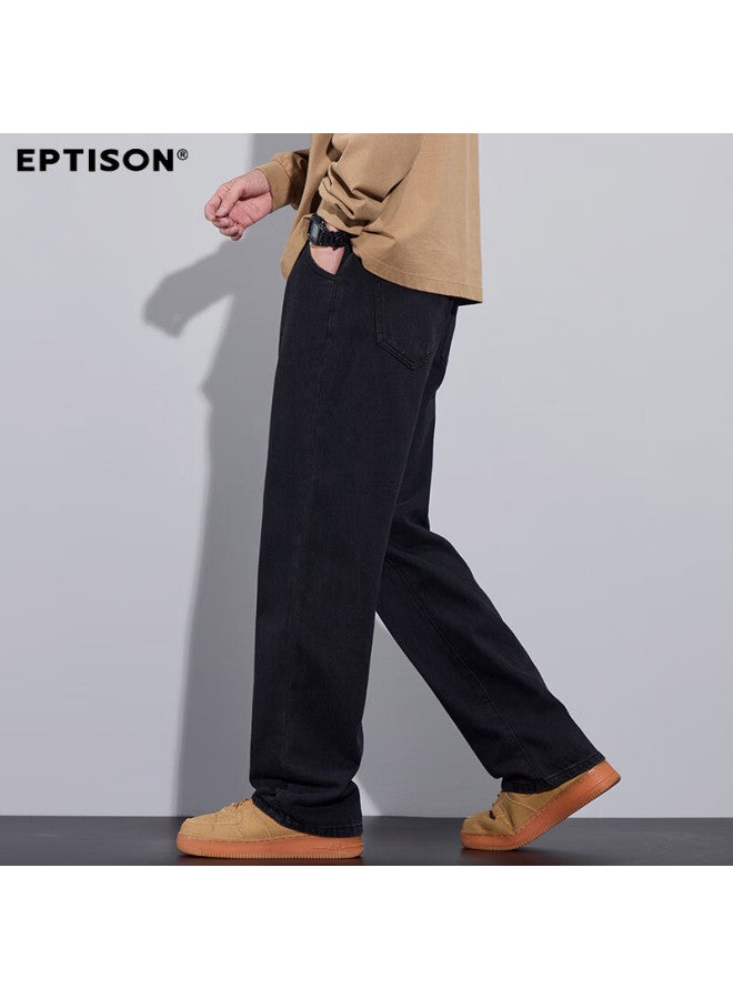 EPTISON Yipin Tiancheng Men'S Straight Wide Leg Jeans Spring Summer Loose Drawstring Elastic Waist Fashion Men'S Pants - Image 3