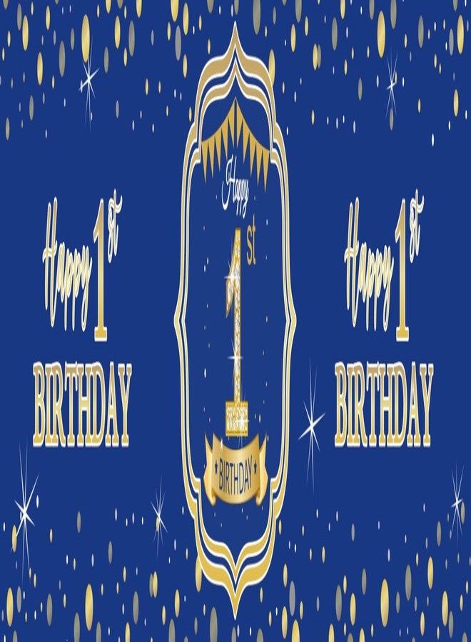 vaujory 36 Pack of Royal Blue Gold Happy 1st Birthday Watter Bottle Label Stickers for Baby Boys 1st Birthday Party Decoration - Image 2