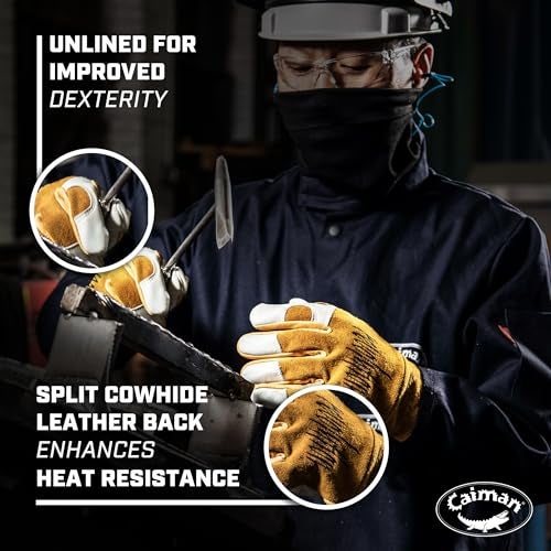 Caiman Kevlar-Seamed Multi-Task Welding Gloves 1828 (Medium/Yellow) - Image 4