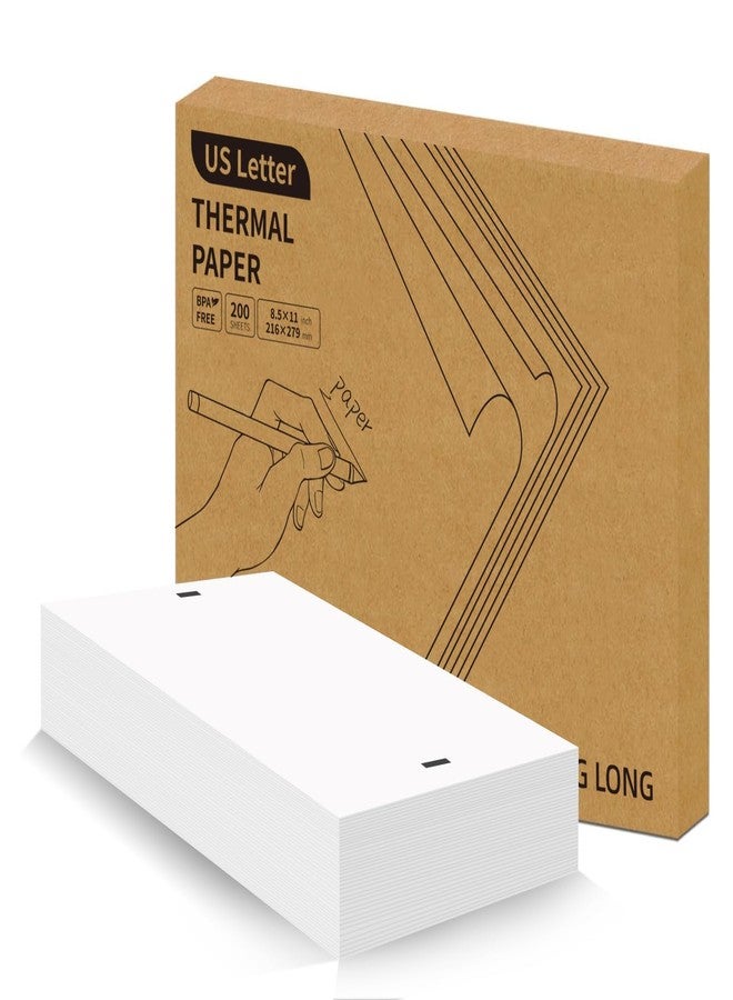 لينجلونج ورق طباعة حراري LINGLONG US Letter، مقاس 8.5 × 11 بوصة، سريع الجفاف، مطوي، 200 ورقة، خالٍ من مادة BPS، متوافق مع طابعات MT800/M08F الحرارية المحمولة، ورق حراري للتغذية المستمرة للمكاتب - Image 1