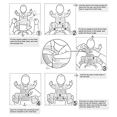 Brrnoo Pavlik Harness Wearable Type Beading Rope Soft Shoulder Straps Hip Abduction Bracket Corrector for Babies Under 12 Months - Image 3